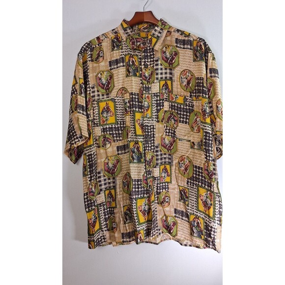 Vtg Adult Rare TED LAPIDUS PARIS Silk Equestrian Button Front Sz Large Cowboy - Picture 1 of 9
